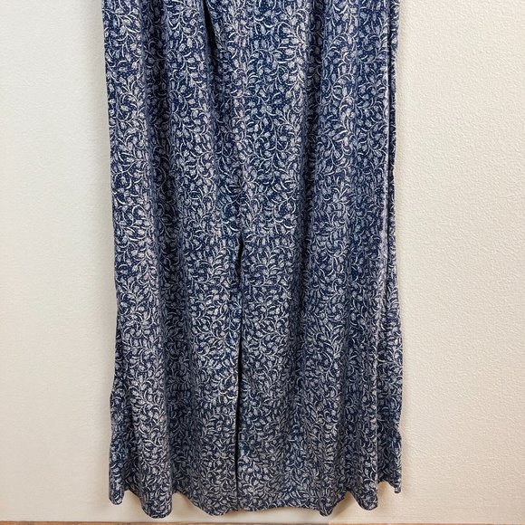 Diane Von Furstenberg Jumpsuit M Navy White Floral Off Shoulder Wide‎ Leg Womens - Picture 7 of 11